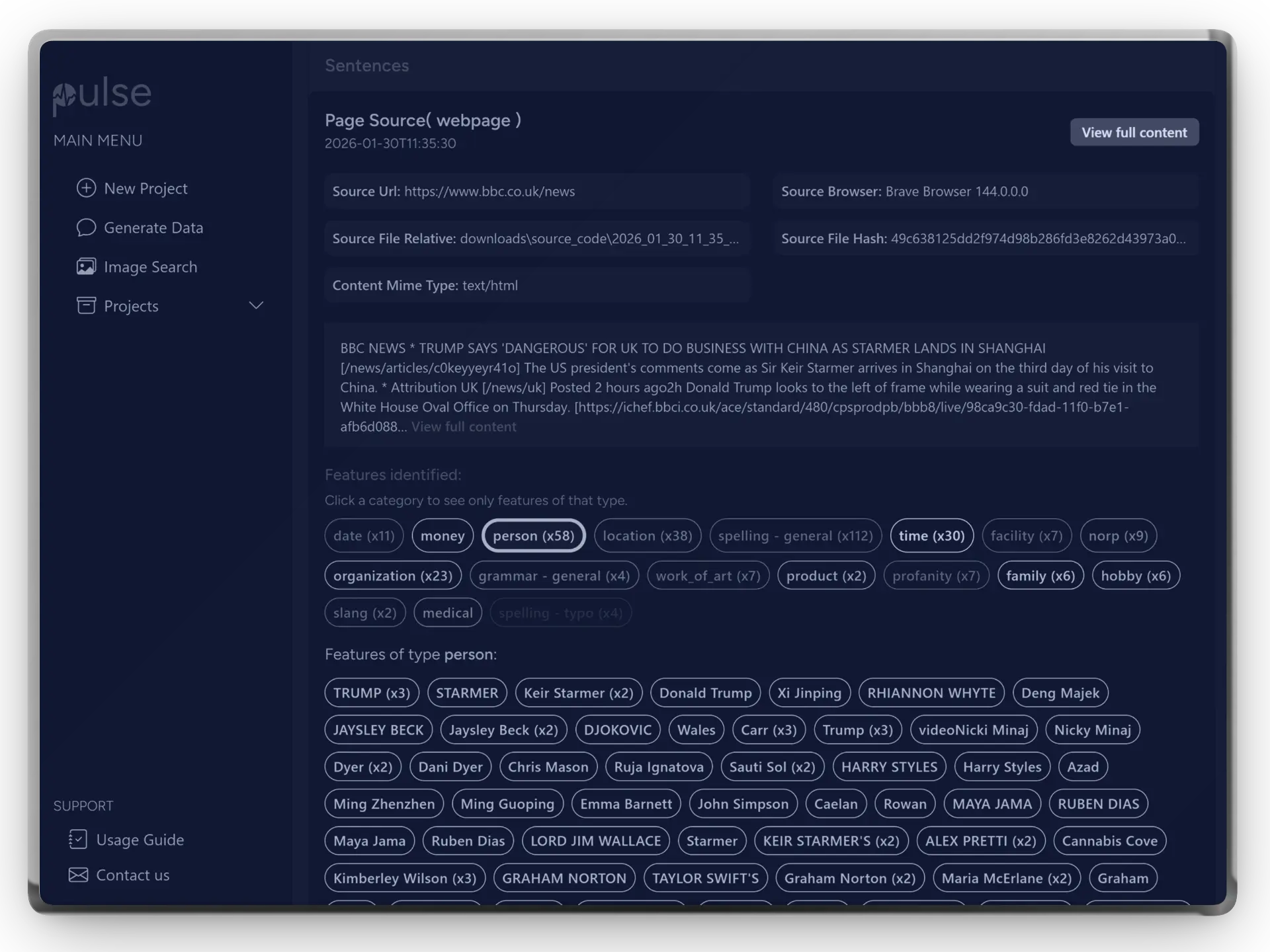 Pulse | Local-First OSINT & Investigative Text Analysis Platform